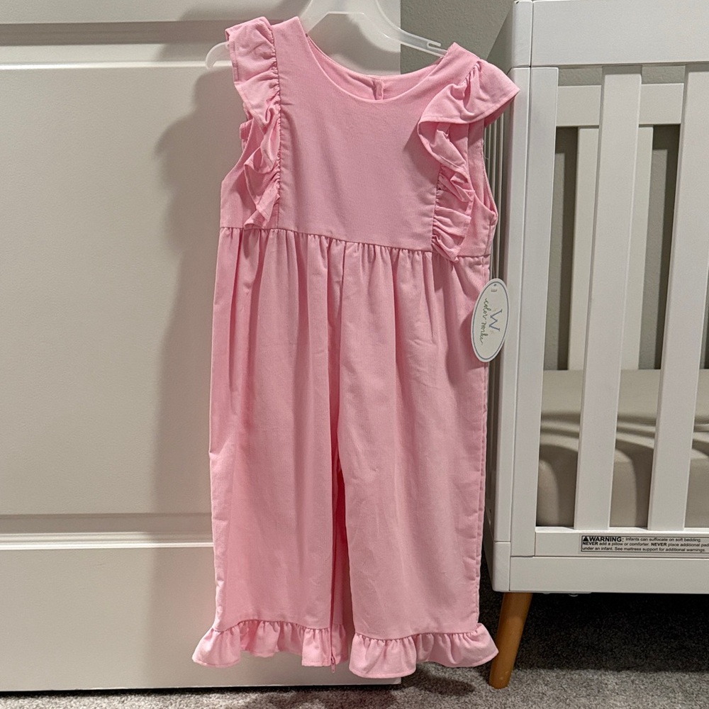 Pink Ruffled Kids One Piece